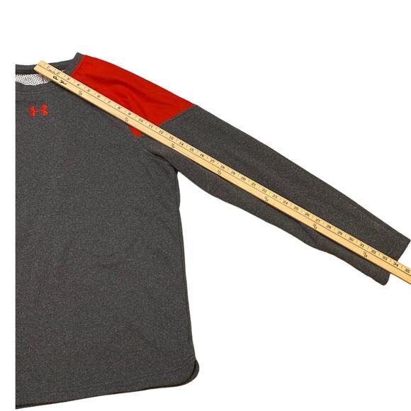 Under Armour Training Shirt Mens Large Gray Loose Coldgear Pullover Baseball - Picture 9 of 9